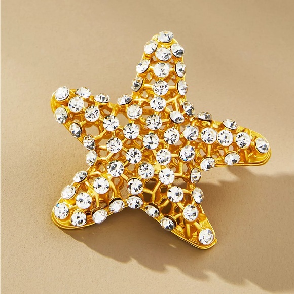 Anthropologie Crystal Starfish Post Earrings - Picture 2 of 6